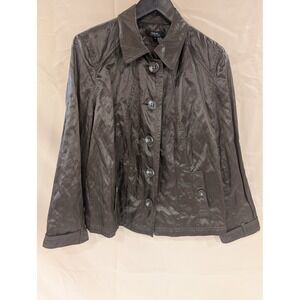 Tribal‎ Womens Bronze Metallic Button Front Lightweight Jacket Size 16